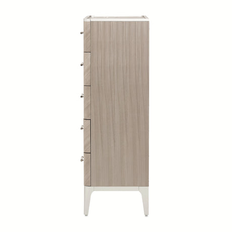 Lanterna Silver Mist Highboy Vertical Chest from Michael Amini - Luna Furniture