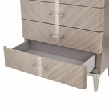 Lanterna Silver Mist Highboy Vertical Chest from Michael Amini - Luna Furniture