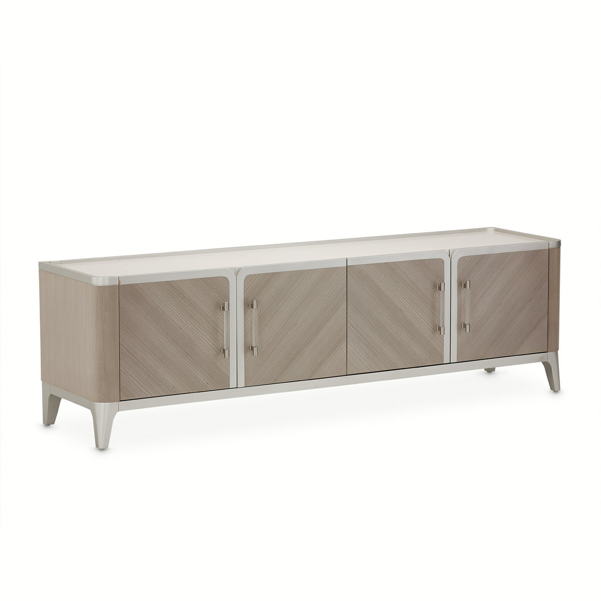 Lanterna Silver Mist Media Cabinet from Michael Amini - Luna Furniture