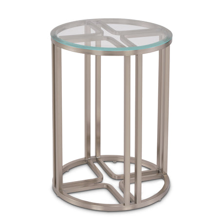 Lanterna Silver Mist Chairside Table from Michael Amini - Luna Furniture
