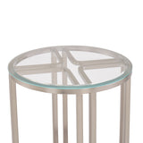 Lanterna Silver Mist Chairside Table from Michael Amini - Luna Furniture