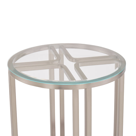 Lanterna Silver Mist Chairside Table from Michael Amini - Luna Furniture