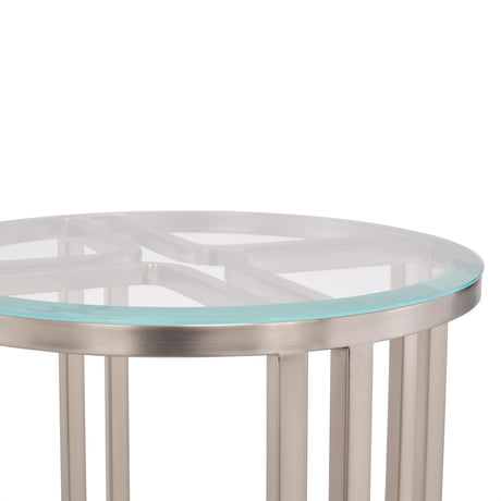Lanterna Silver Mist Chairside Table from Michael Amini - Luna Furniture