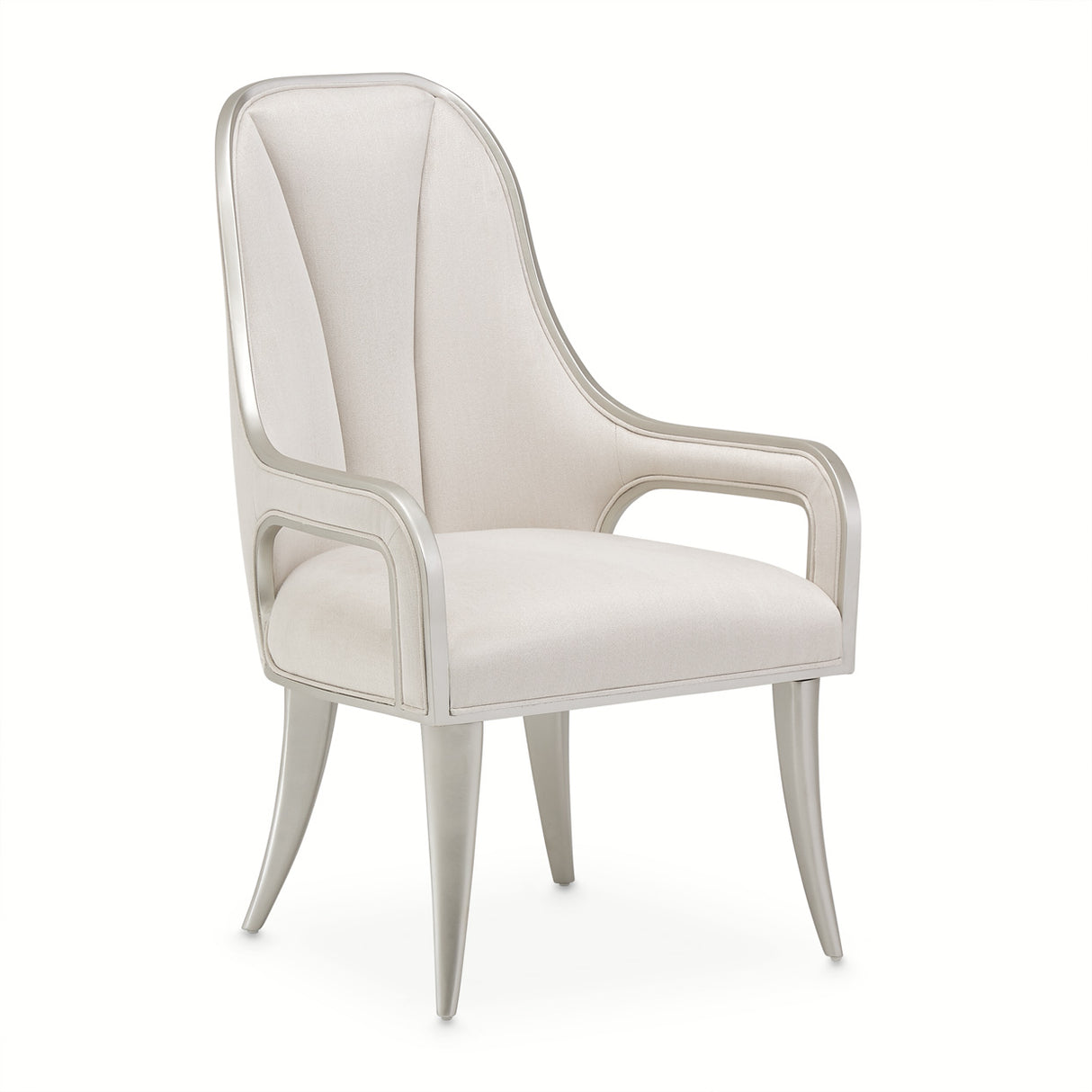 Penthouse Ash Gray Dining Arm Chair from Michael Amini - Luna Furniture