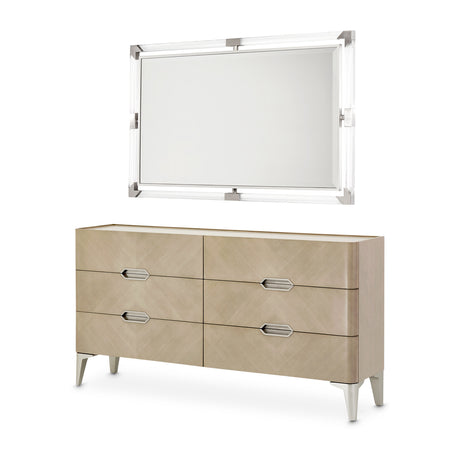 Penthouse Ash Gray Dresser With Mirror from Michael Amini - Luna Furniture