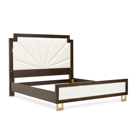 Belmont Place Espresso Queen Upholstered Bed from Michael Amini - Luna Furniture