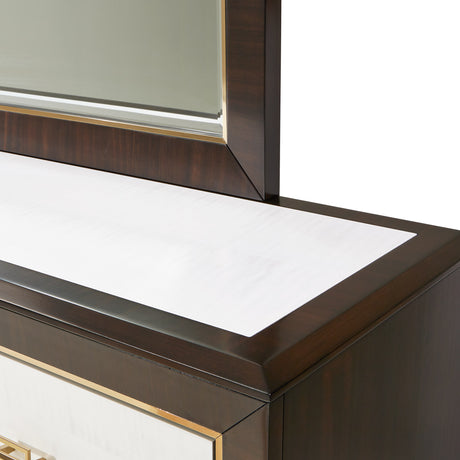 Belmont Place Espresso Dresser With Mirror from Michael Amini - Luna Furniture