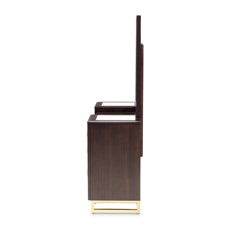 Belmont Place Espresso Vanity With Mirror from Michael Amini - Luna Furniture