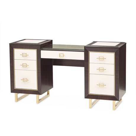 Belmont Place Espresso Vanity Desk from Michael Amini - Luna Furniture