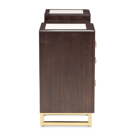 Belmont Place Espresso Vanity Desk from Michael Amini - Luna Furniture