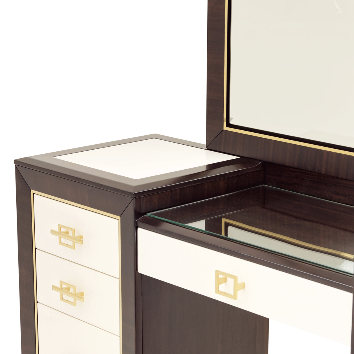 Belmont Place Espresso Vanity Desk from Michael Amini - Luna Furniture
