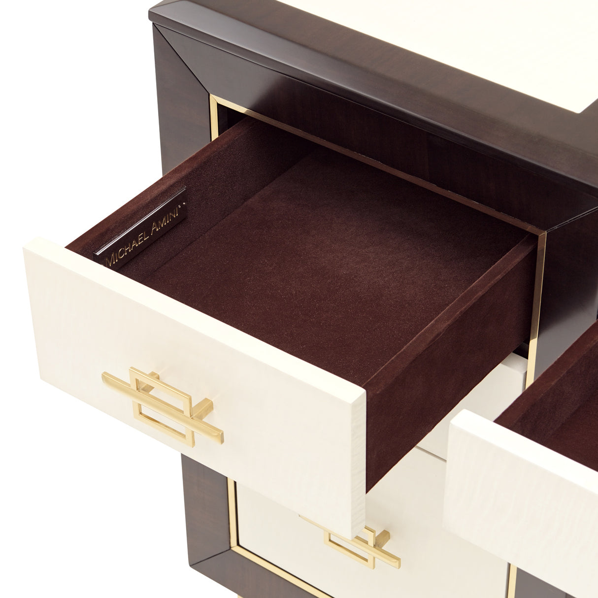 Belmont Place Espresso Vanity Desk from Michael Amini - Luna Furniture