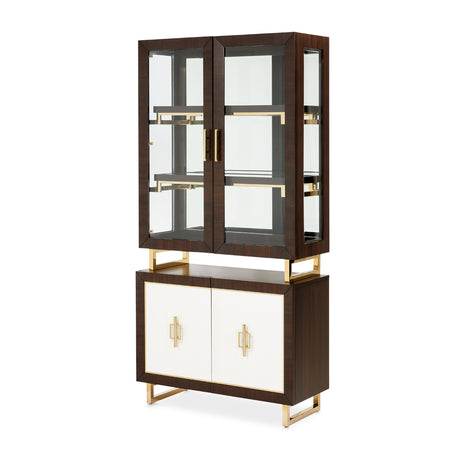 Belmont Place Espresso Display Cabinet from Michael Amini - Luna Furniture