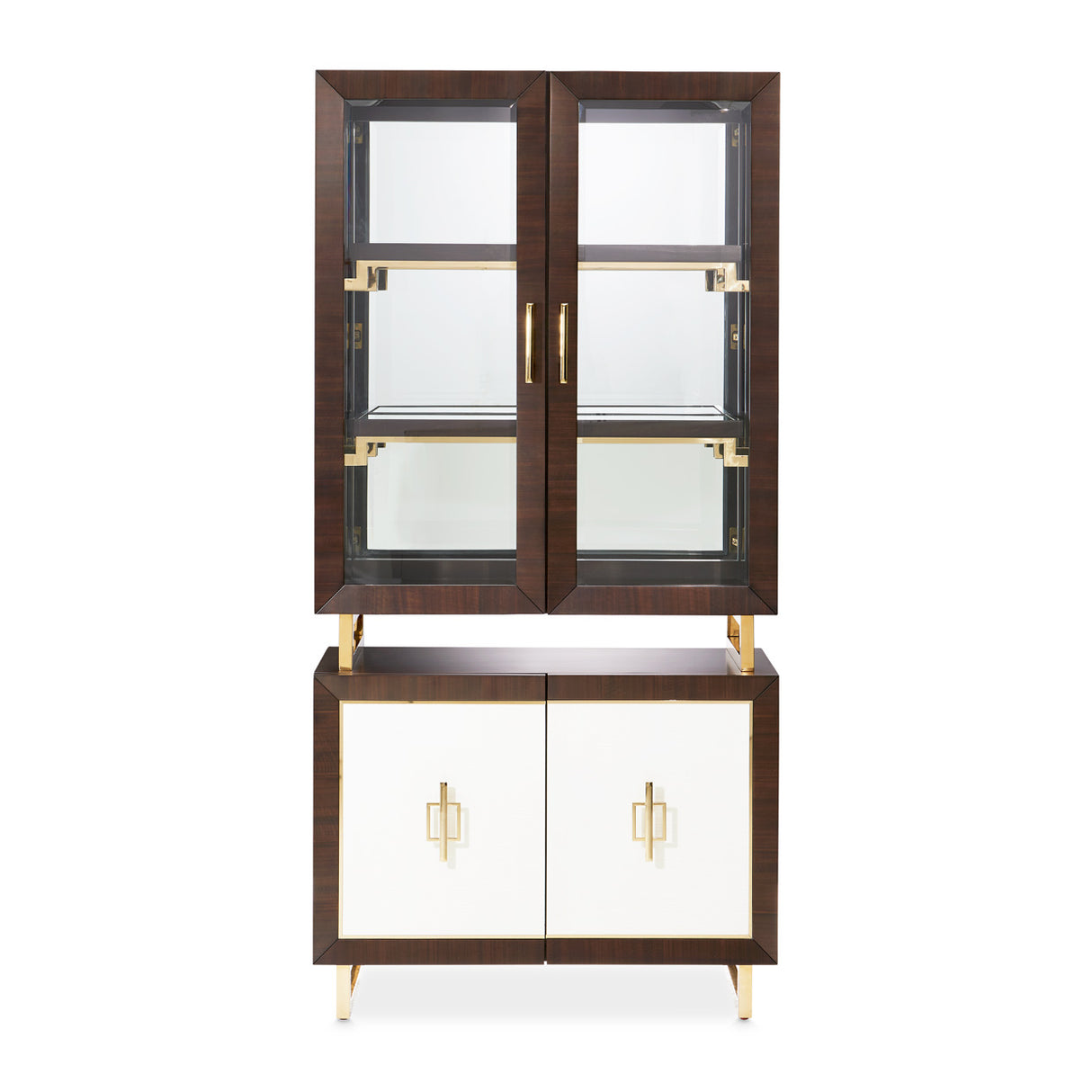Belmont Place Espresso Display Cabinet from Michael Amini - Luna Furniture
