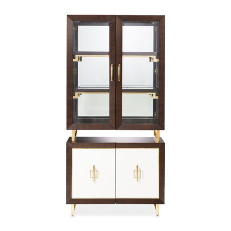 Belmont Place Espresso Display Cabinet from Michael Amini - Luna Furniture