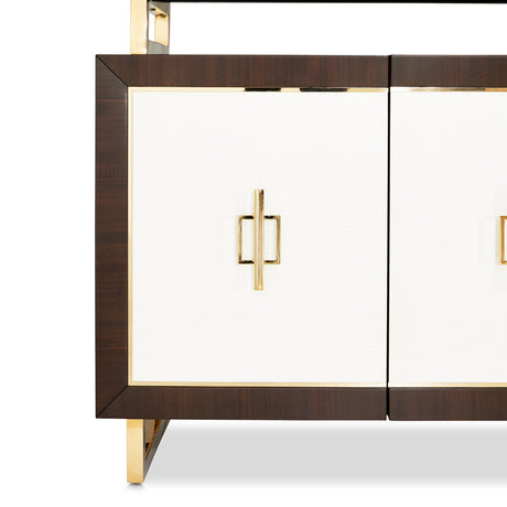 Belmont Place Espresso Display Cabinet from Michael Amini - Luna Furniture