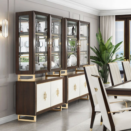 Belmont Place Espresso Display Cabinet from Michael Amini - Luna Furniture