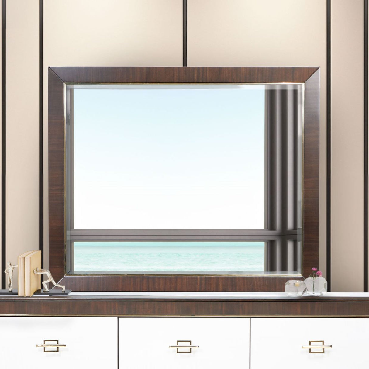 Belmont Place Espresso Wall Mirror from Michael Amini - Luna Furniture