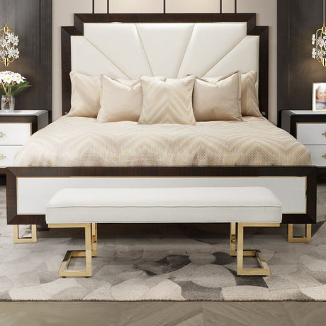 Belmont Place Bright Gold Bed Bench from Michael Amini - Luna Furniture