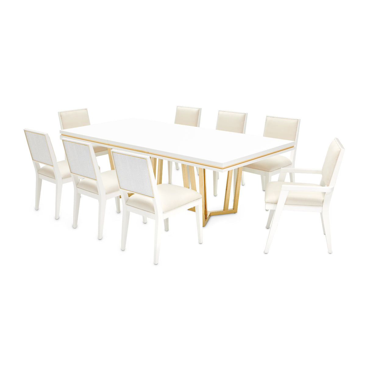 Palm Gate Cloud White Rectangular Dining Table from Michael Amini - Luna Furniture