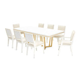 Palm Gate Cloud White Rectangular Dining Table from Michael Amini - Luna Furniture
