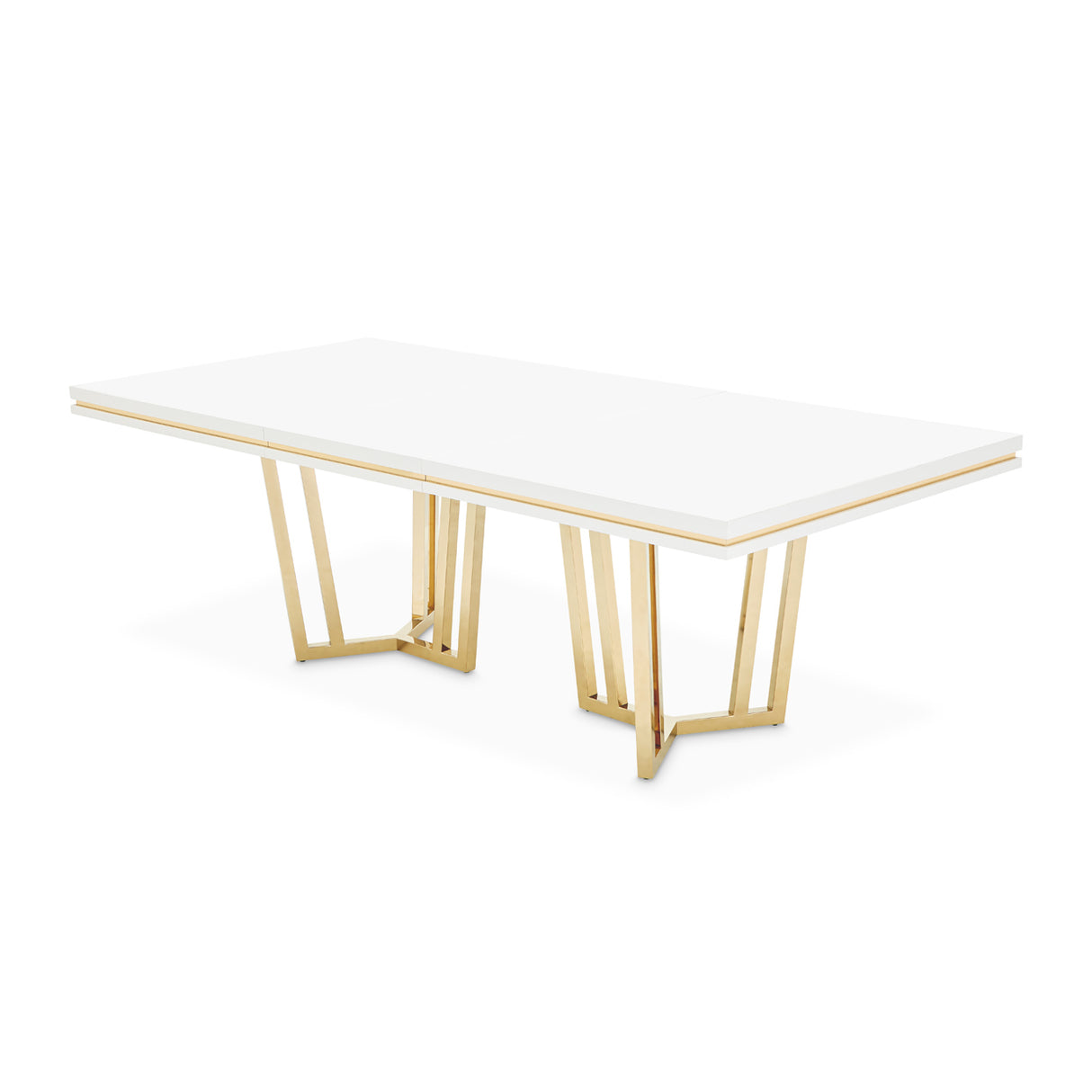Palm Gate Cloud White Rectangular Dining Table from Michael Amini - Luna Furniture