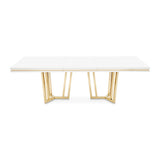 Palm Gate Cloud White Rectangular Dining Table from Michael Amini - Luna Furniture