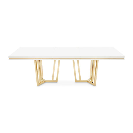Palm Gate Cloud White Rectangular Dining Table from Michael Amini - Luna Furniture