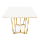Palm Gate Cloud White Rectangular Dining Table from Michael Amini - Luna Furniture