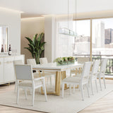 Palm Gate Cloud White Rectangular Dining Table from Michael Amini - Luna Furniture