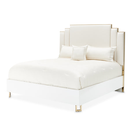 Palm Gate Cloud White Eastern King Platform Bed from Michael Amini - Luna Furniture