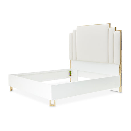 Palm Gate Cloud White Eastern King Platform Bed from Michael Amini - Luna Furniture