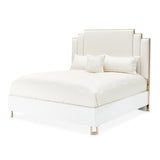 Palm Gate Cloud White Queen Platform Bed from Michael Amini - Luna Furniture