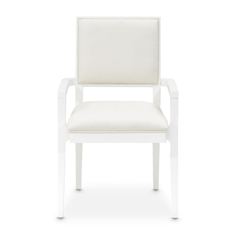 Palm Gate Cloud White Dining Arm Chair from Michael Amini - Luna Furniture