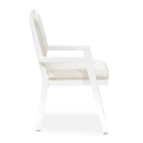 Palm Gate Cloud White Dining Arm Chair from Michael Amini - Luna Furniture
