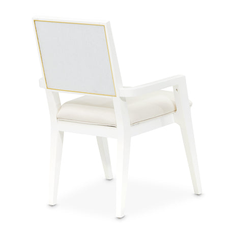Palm Gate Cloud White Dining Arm Chair from Michael Amini - Luna Furniture