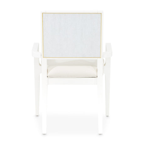 Palm Gate Cloud White Dining Arm Chair from Michael Amini - Luna Furniture