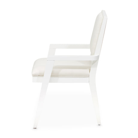 Palm Gate Cloud White Dining Arm Chair from Michael Amini - Luna Furniture