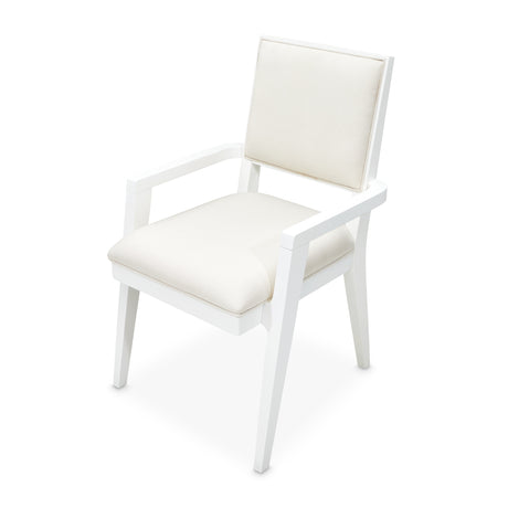 Palm Gate Cloud White Dining Arm Chair from Michael Amini - Luna Furniture