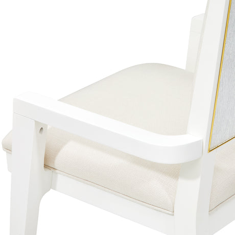 Palm Gate Cloud White Dining Arm Chair from Michael Amini - Luna Furniture