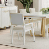 Palm Gate Cloud White Dining Arm Chair from Michael Amini - Luna Furniture