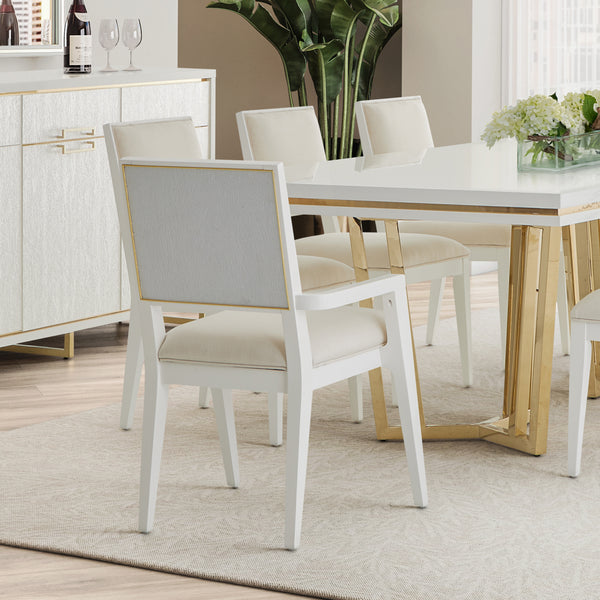 Palm Gate Cloud White Dining Arm Chair