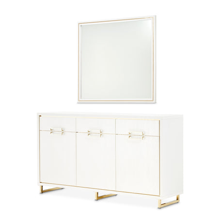 Palm Gate Cloud White Sideboard With Mirror from Michael Amini - Luna Furniture