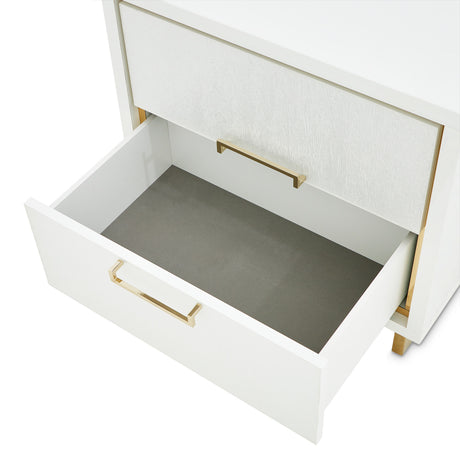Palm Gate Cloud White Nightstand Cloud White from Michael Amini - Luna Furniture