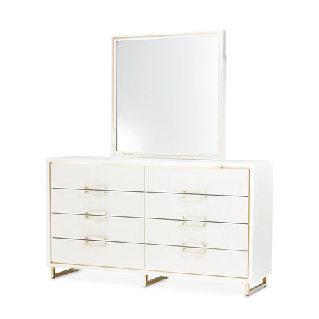 Palm Gate Cloud White Dresser With Mirror from Michael Amini - Luna Furniture