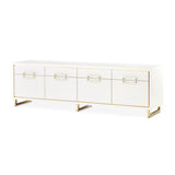 Palm Gate Cloud White Media Cabinet from Michael Amini - Luna Furniture