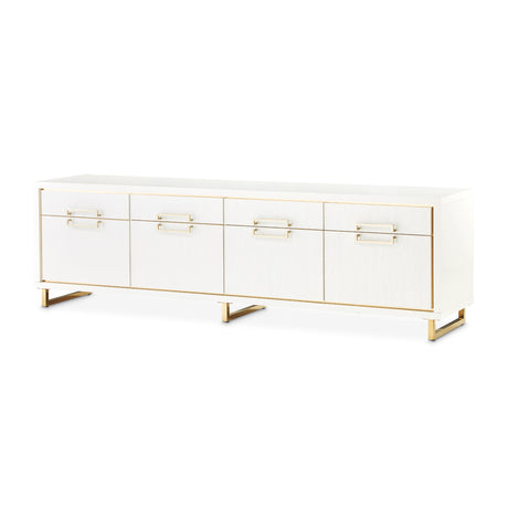 Palm Gate Cloud White Media Cabinet from Michael Amini - Luna Furniture