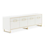 Palm Gate Cloud White Media Cabinet from Michael Amini - Luna Furniture