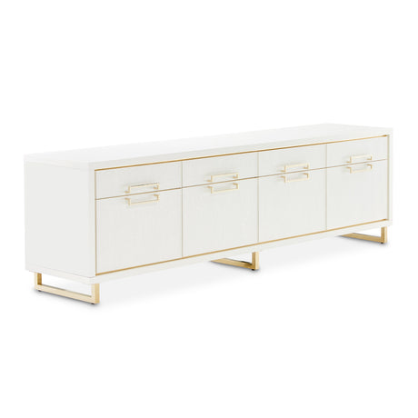 Palm Gate Cloud White Media Cabinet from Michael Amini - Luna Furniture
