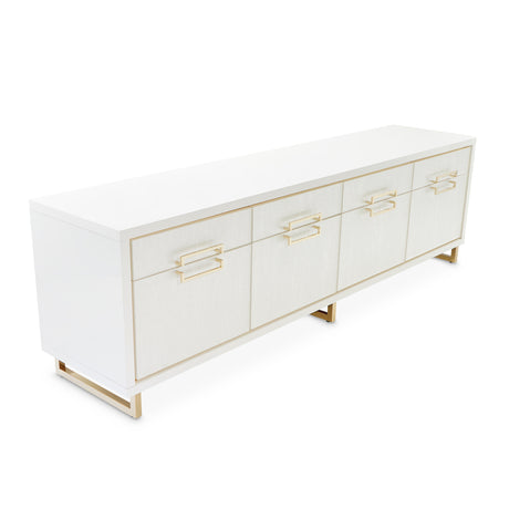Palm Gate Cloud White Media Cabinet from Michael Amini - Luna Furniture